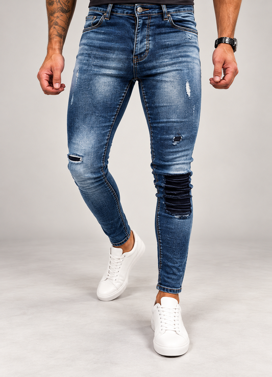 Blugi barbati slim fit, blugi bărbați slim fit cu rupturi, mai multe marimi disponibile