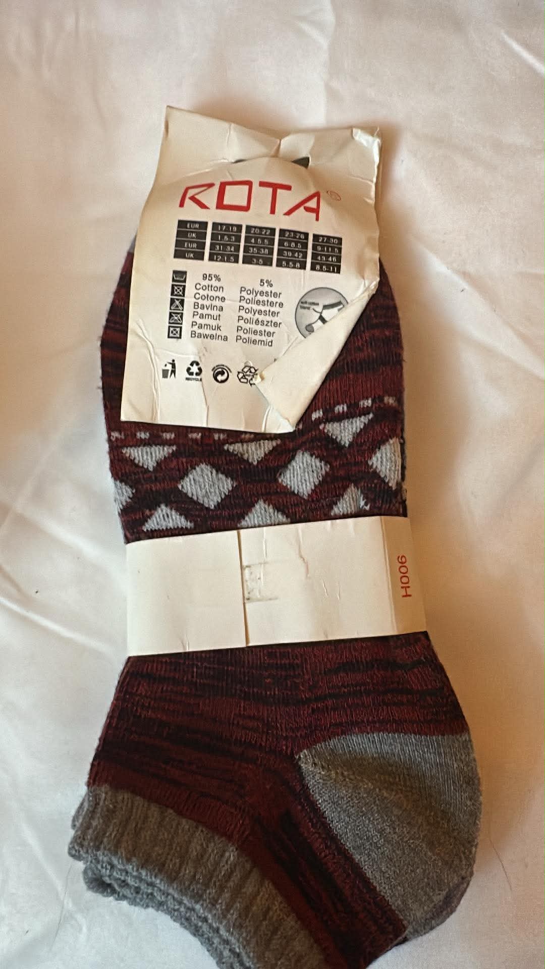 Sosete dama scurte, 3 perechi, rota, bumbac, multicolor