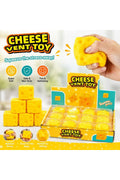 Jucărie Antistres Brânză din Silicon 5x5x5cm – Cheese Vent Toy, Squishy Moale, Elastic și Relaxant pentru Copii