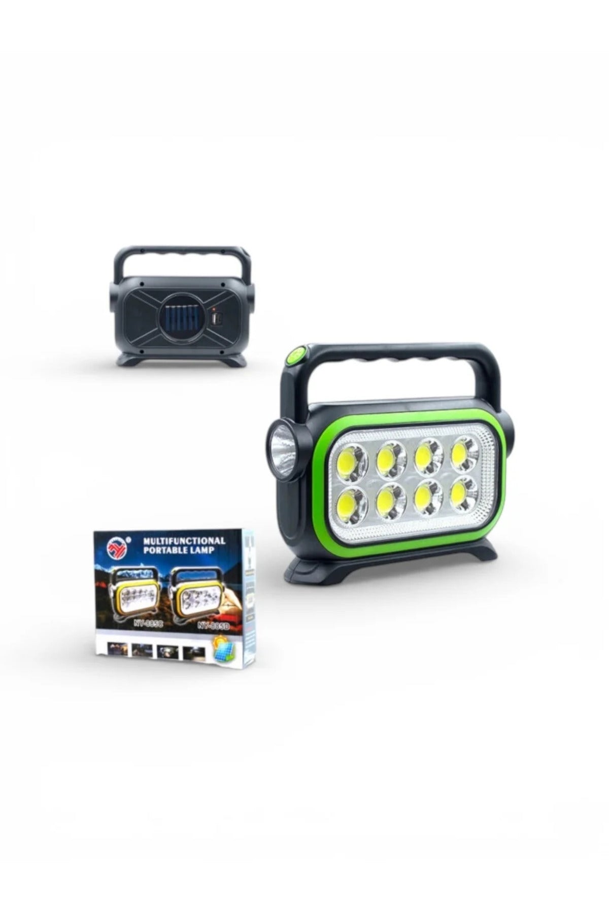 Lampă LED portabilă, reîncărcabilă USB, din plastic, culoare neagră, cu 6 LED-uri intense