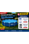 Piscina cu cadru Steel Pro, cu pompa de filtru, 305 x 76 cm, albastru