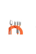 Cablu Magnetic 3 în 1 USB-A la USB-C, Lightning și Micro USB – Încărcare Rapidă, Transfer Date, Conectori Magnetici, LED Indicator