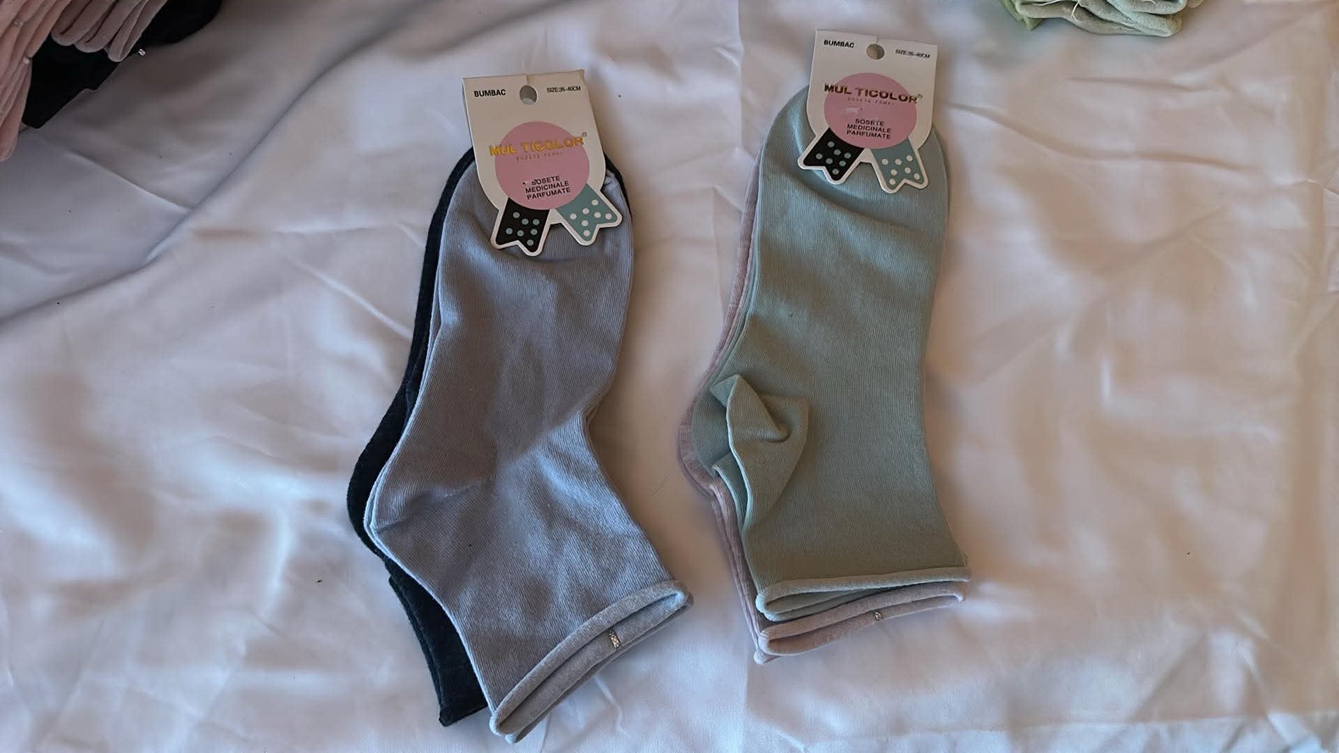 Sosete dama bumbac, fara elastic, parfumate, multicolor