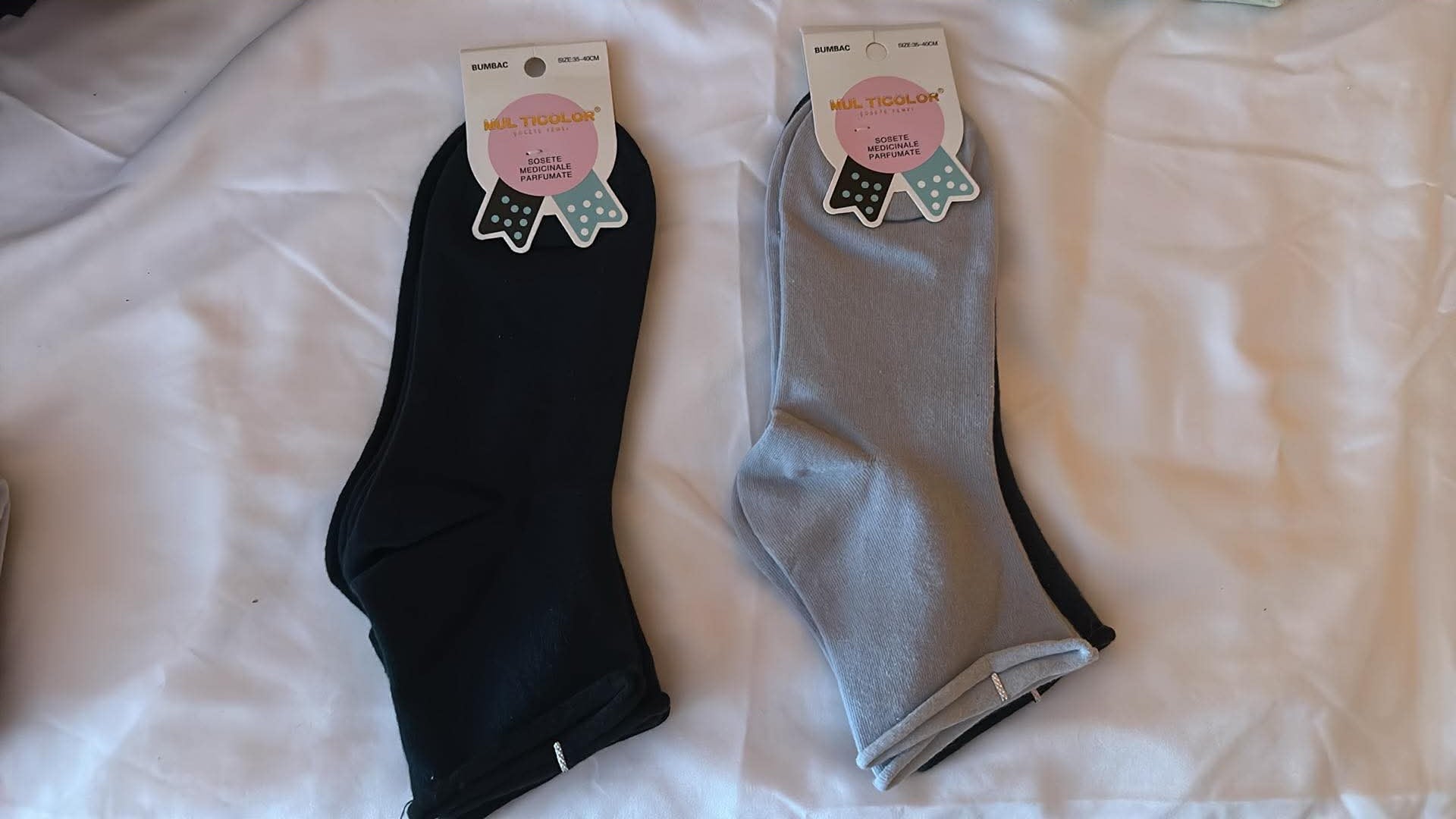 Sosete dama bumbac, fara elastic, parfumate, multicolor