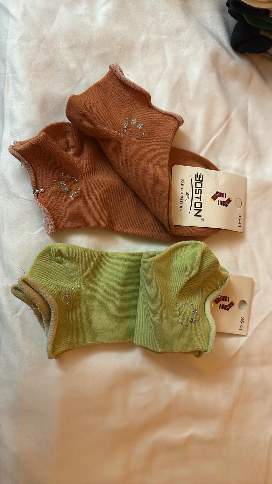 Sosete dama fara elastic, smiley, 4 perechi, marimi 35-41