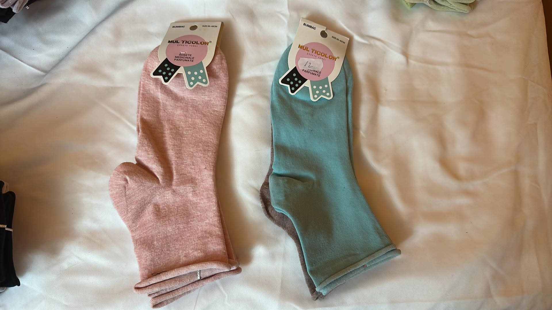 Sosete dama bumbac, fara elastic, parfumate, multicolor