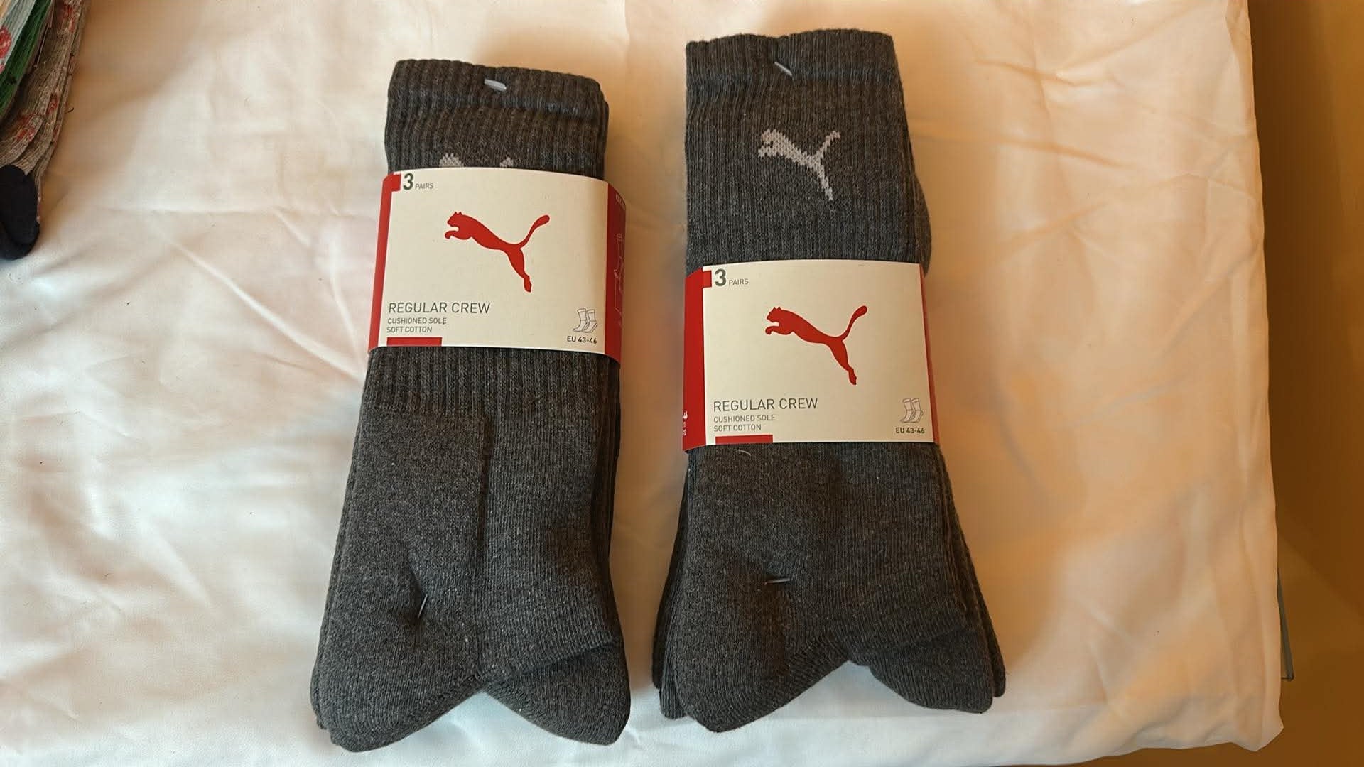 Sosete barbati puma, 3 perechi, grii, marimea 43-46
