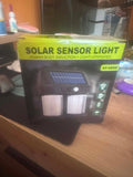 LAMPA solara cu senzor de miscare dubla, 2 bucati, neagră, cu senzor de mișcare