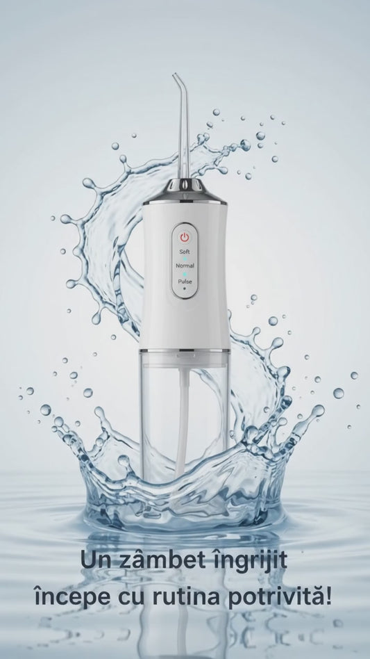 Irigator Bucal Electric cu 3 Moduri de Funcționare – Soft, Normal și Pulse