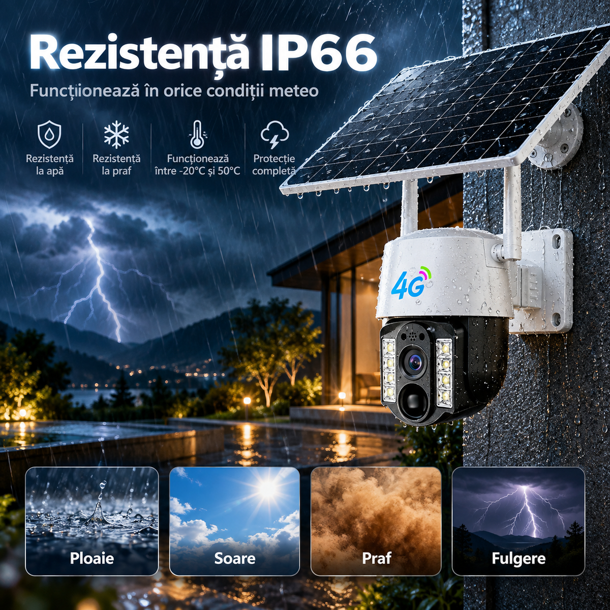 Camera de Supraveghere Solară 4G – Protecție 24/7